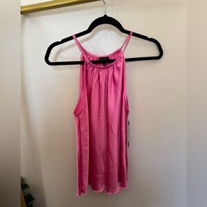 NWT NICOLE MILLER SATIN PINK SLEEVELESS TOP
